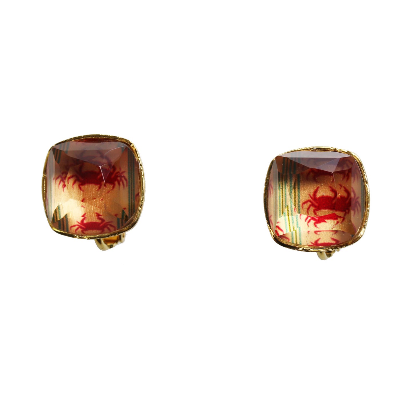 イヤリング カニ 赤 金 シンプル 軽量 TAMARUSAN