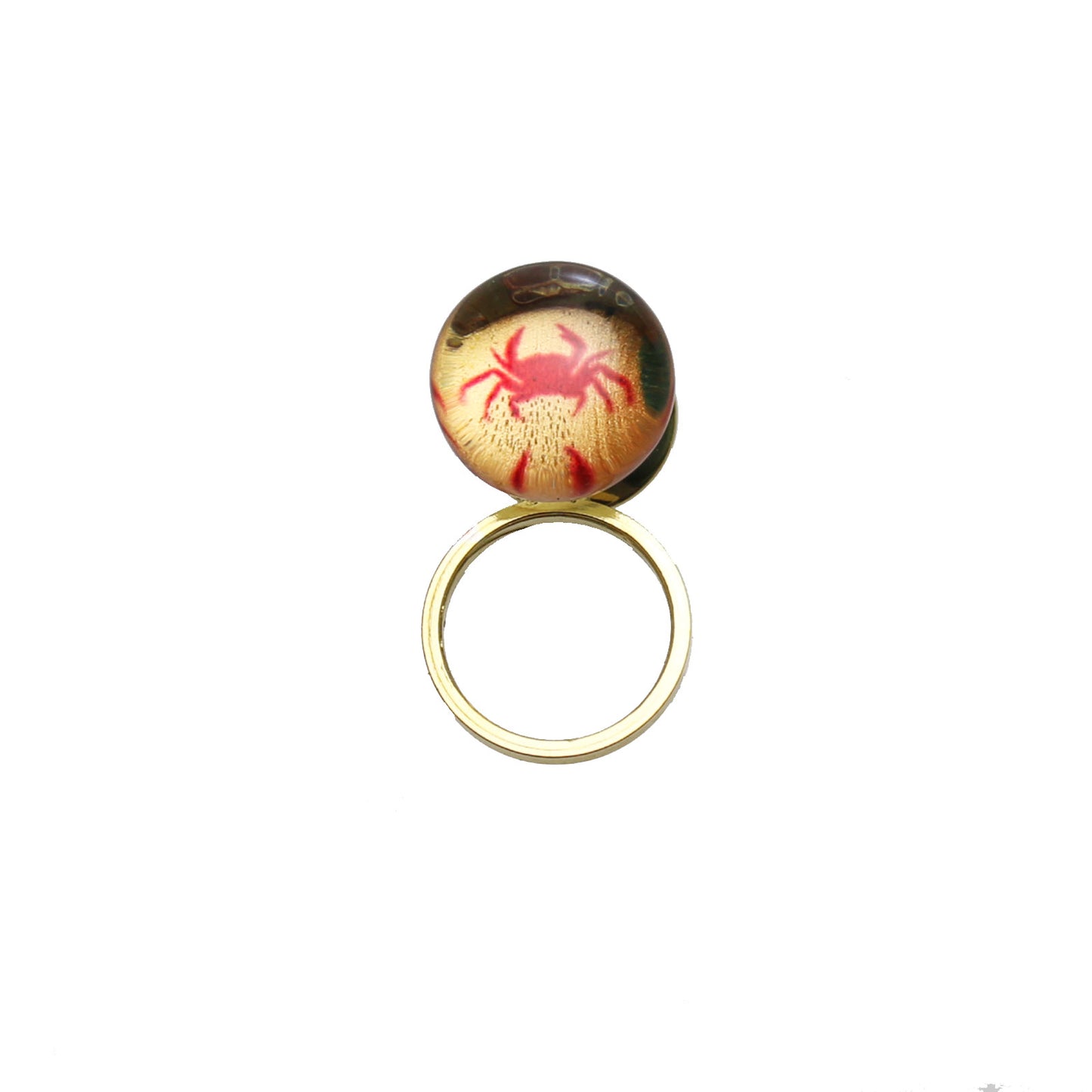 眼鏡ホルダーピンブローチ カニ 赤 24k TAMARUSAN