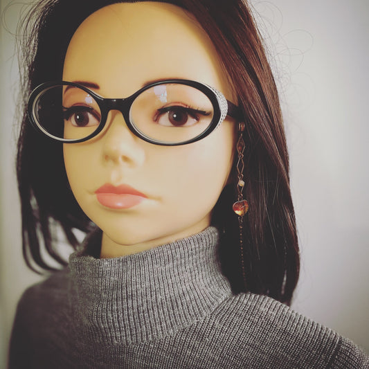 眼鏡チェーン カニ 赤 アシンメトリー TAMARUSAN