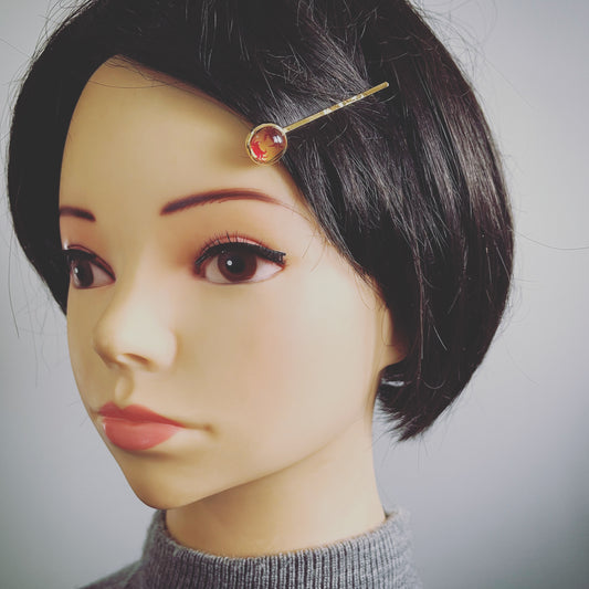 ヘアピン カニ 赤 飾り取り外し可能 TAMARUSAN