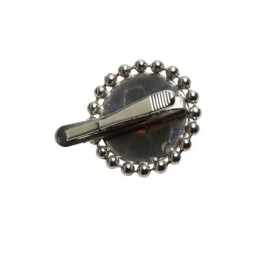 ストールクリップ 紺 矢羽 銀ラメ TAMARUSAN