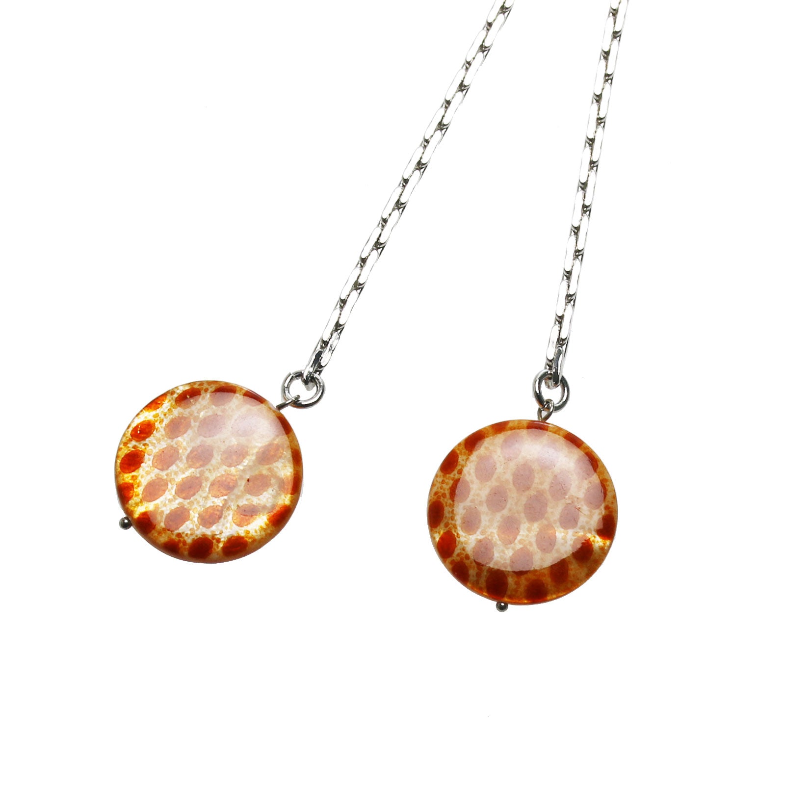 チェーンループタイ 紺 オレンジ ヘリンボーン TAMARUSAN