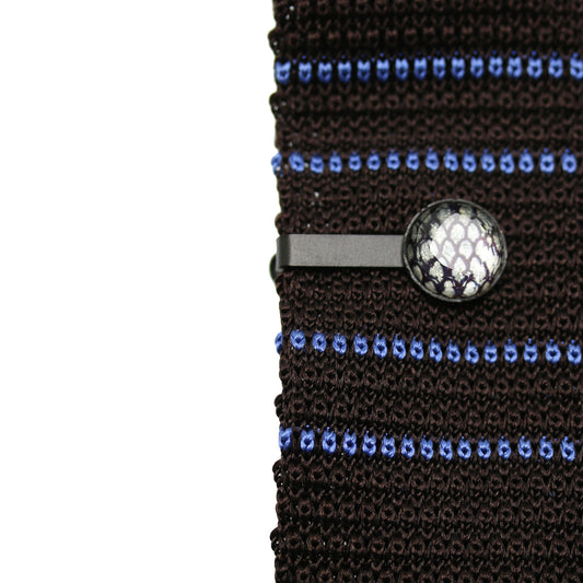 ショート ネクタイピン 黒 鱗柄 紺 TAMARUSAN