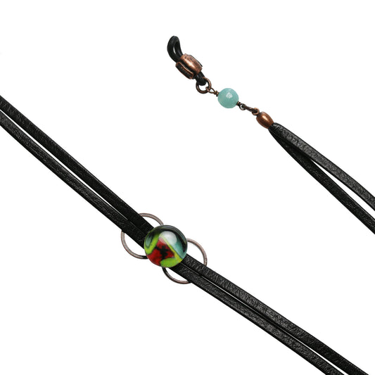 眼鏡コード 革紐 レモン 青 ユニセックス TAMARUSAN