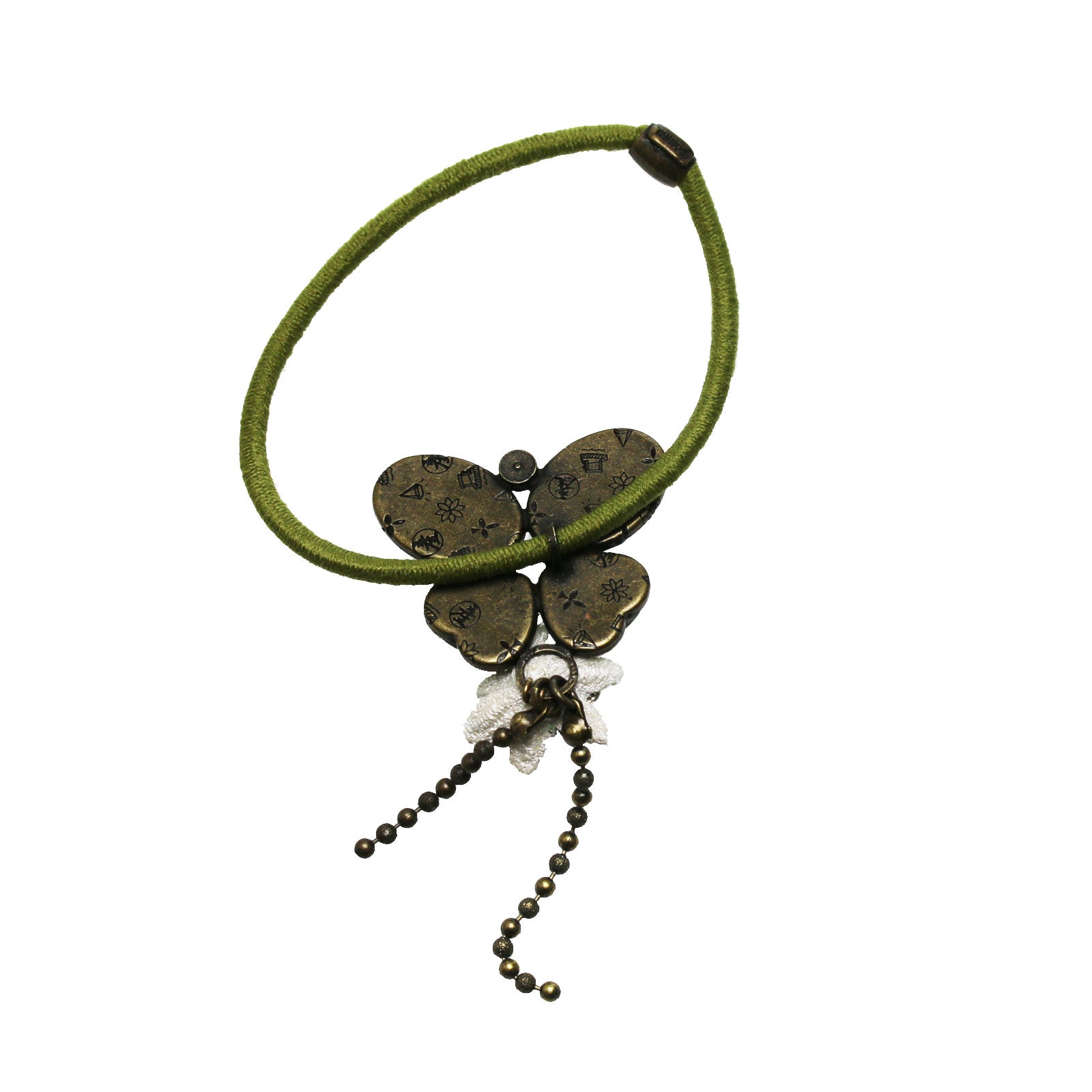 ヘアゴム グリーン 蝶 高級 贈り物に人気 TAMARUSAN