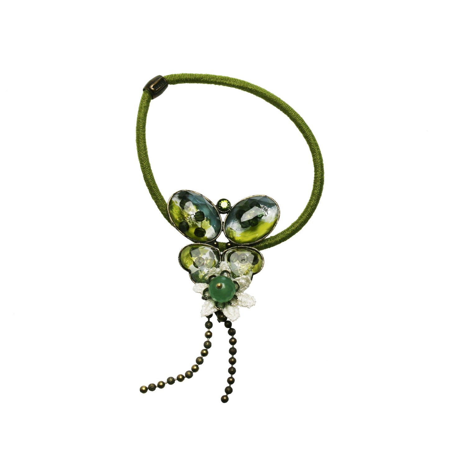 ヘアゴム グリーン 蝶 高級 贈り物に人気 TAMARUSAN