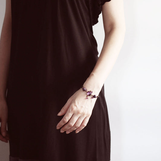 ブレスレット 紫 マーブル アメジスト TAMARUSAN