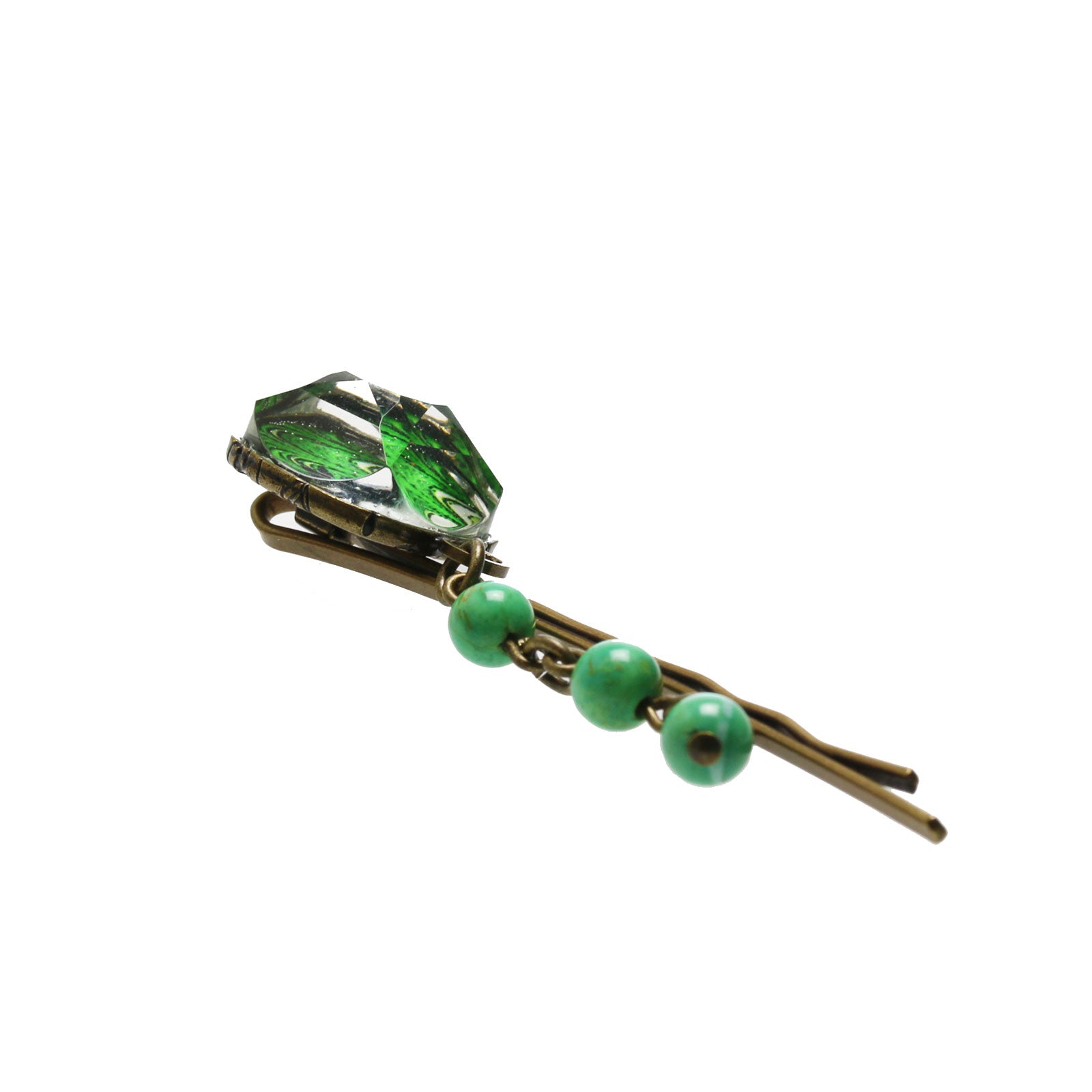 ヘアピン 緑 マーブル ターコイズ TAMARUSAN