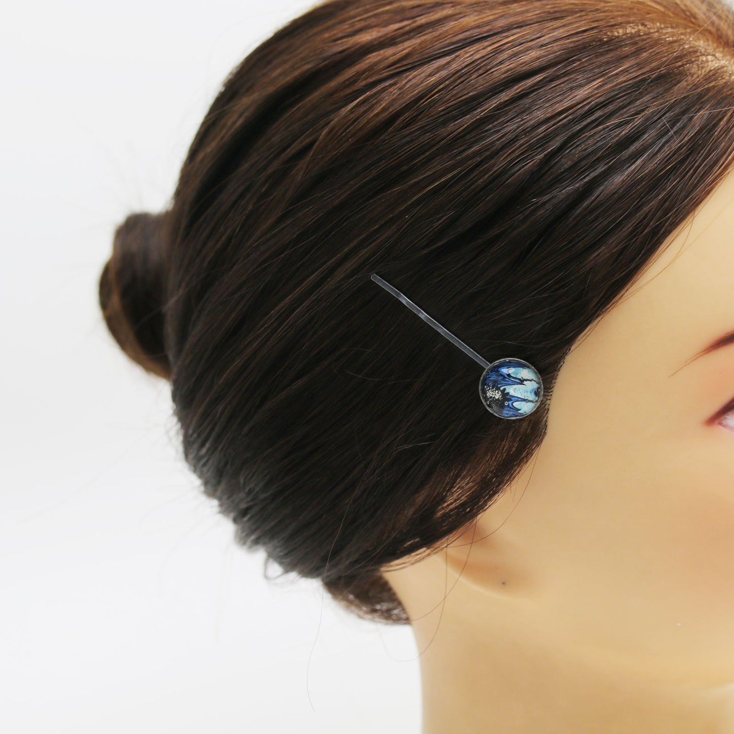 ヘアピン 青 マーブル 大人向け TAMARUSAN