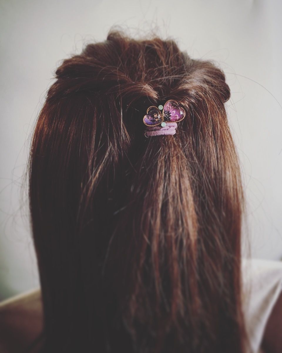 大人 ヘアゴム マーブル 紫 おしゃれ TAMARUSAN