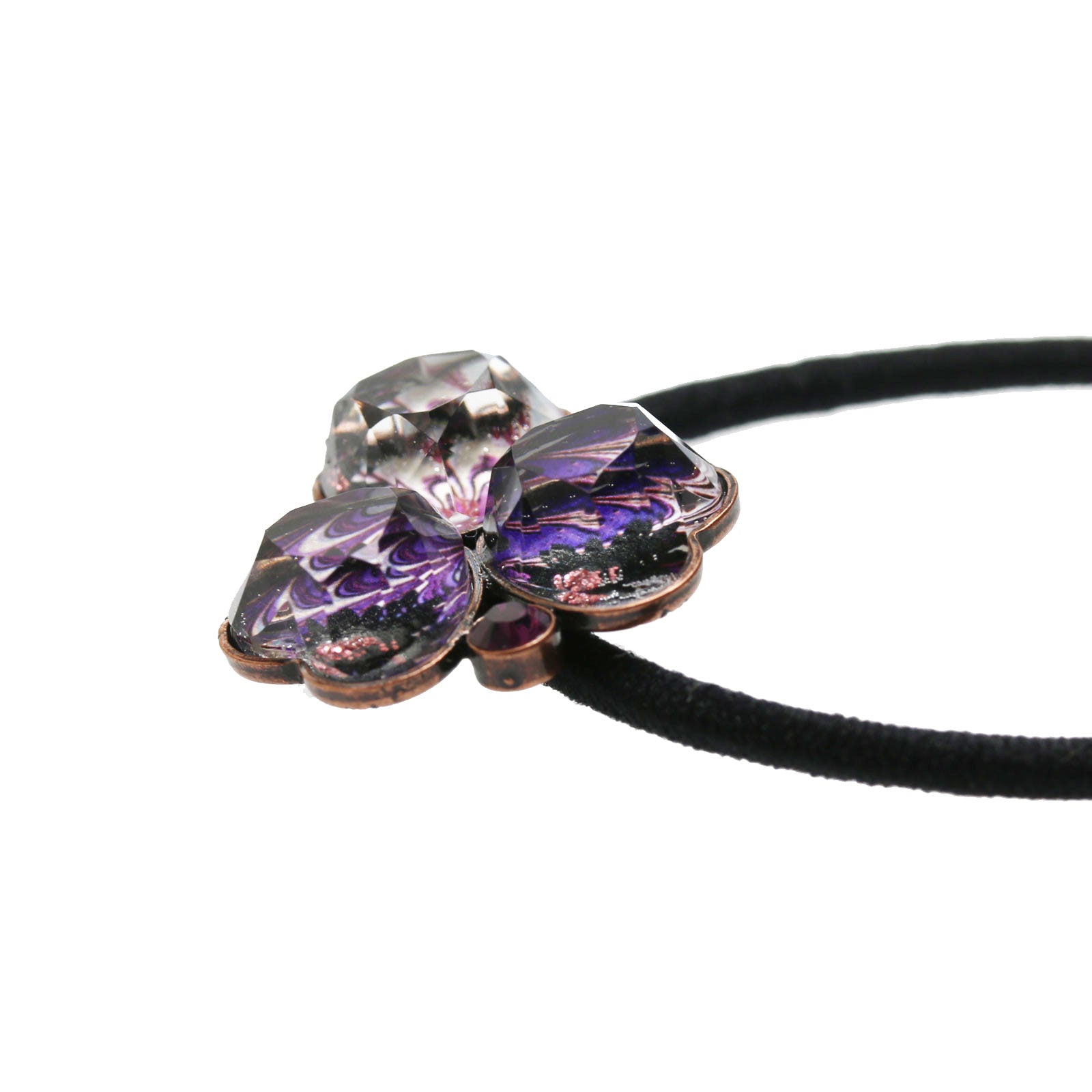 ヘアゴム スミレ 紫 マーブル TAMARUSAN