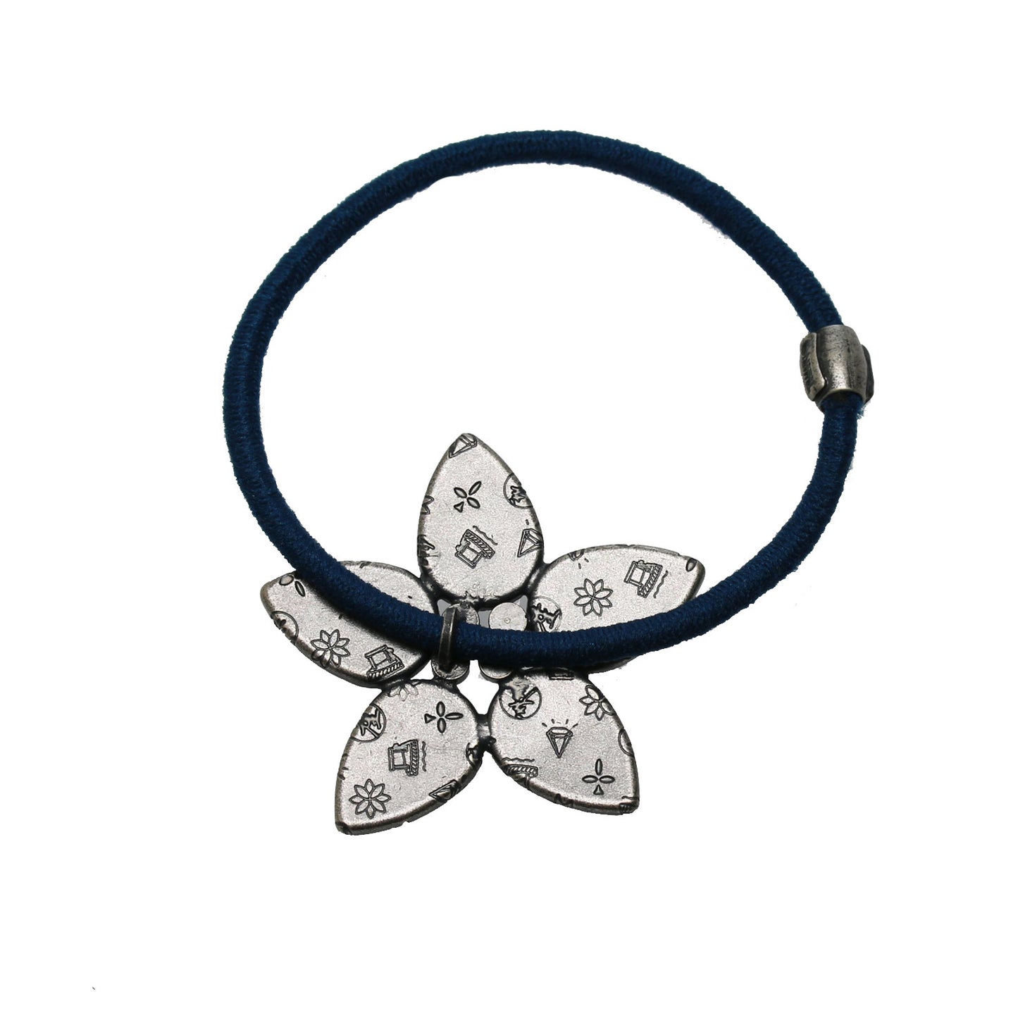 花 ヘアゴム 青 マーブル 髪留め 贈り物 TAMARUSAN