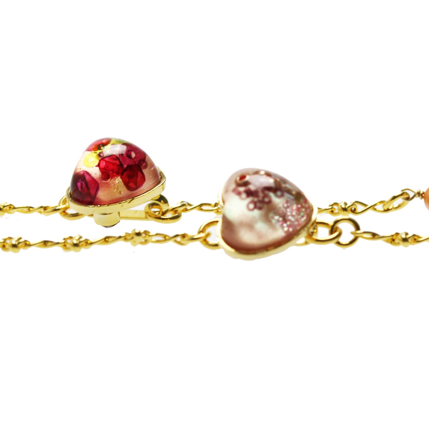 ネックレスにもなる眼鏡チェーン ハート ピンク 24k TAMARUSAN