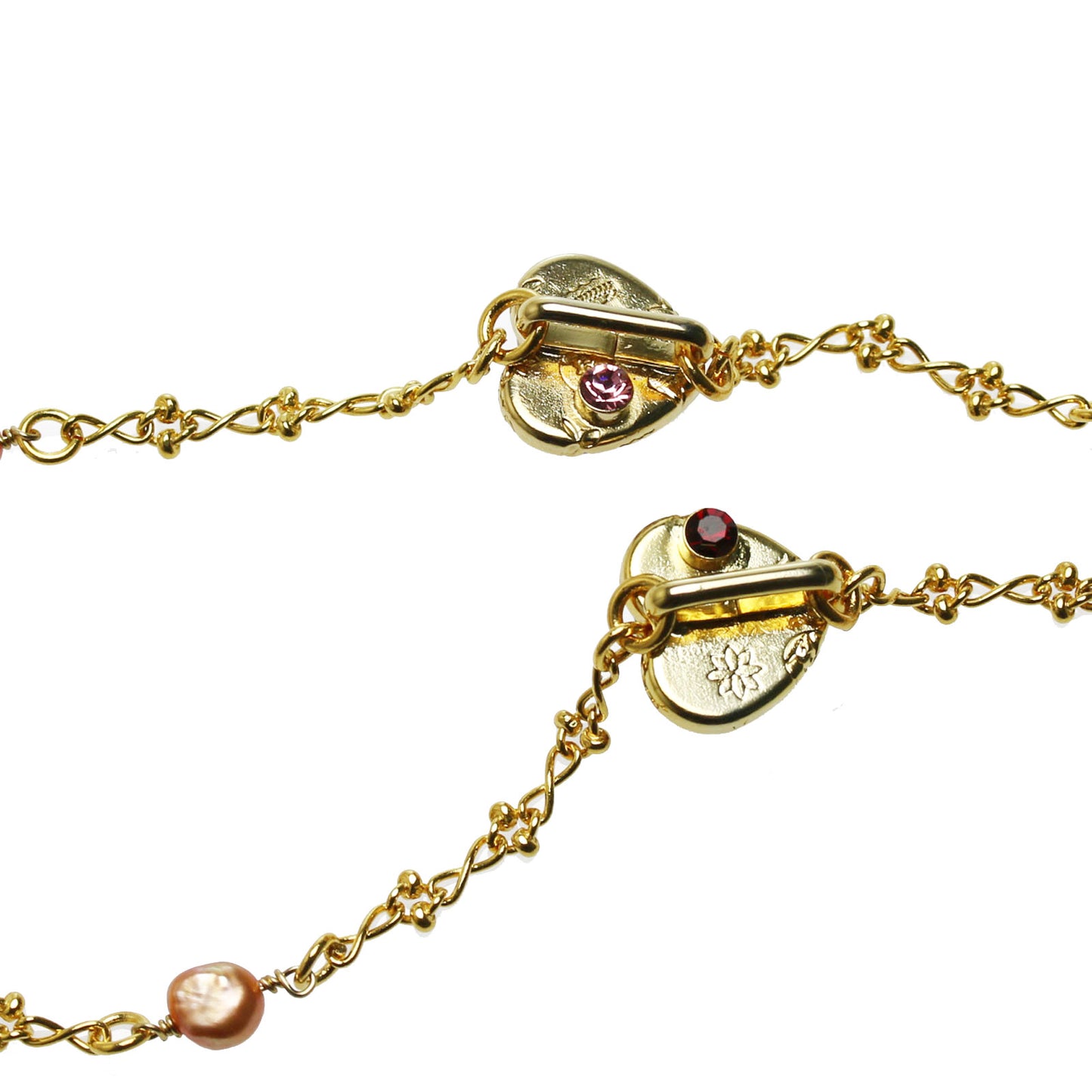 ネックレスにもなる眼鏡チェーン ハート ピンク 24k TAMARUSAN