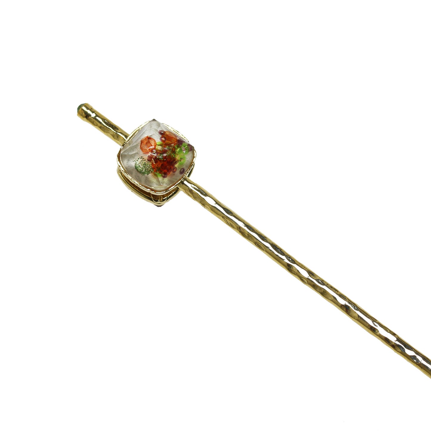短めのかんざし グレー シンプル 24k ゴールド TAMARUSAN
