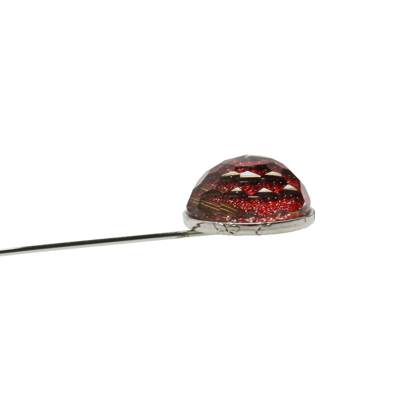 ハットピン ラペルピン ラメ 赤 帽子飾り TAMARUSAN