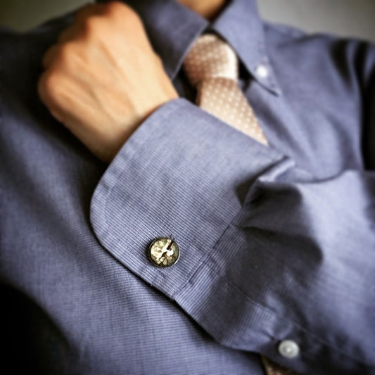 カフスボタン 紫 森 丸 TAMARUSAN