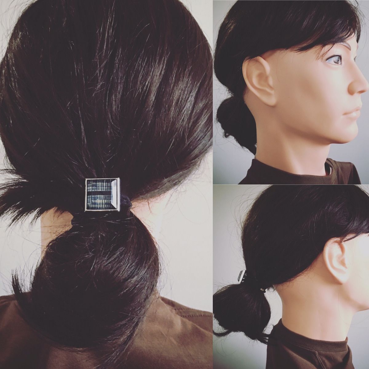 ヘアゴム 水引 青 チェック 四角 男女兼用 TAMARUSAN