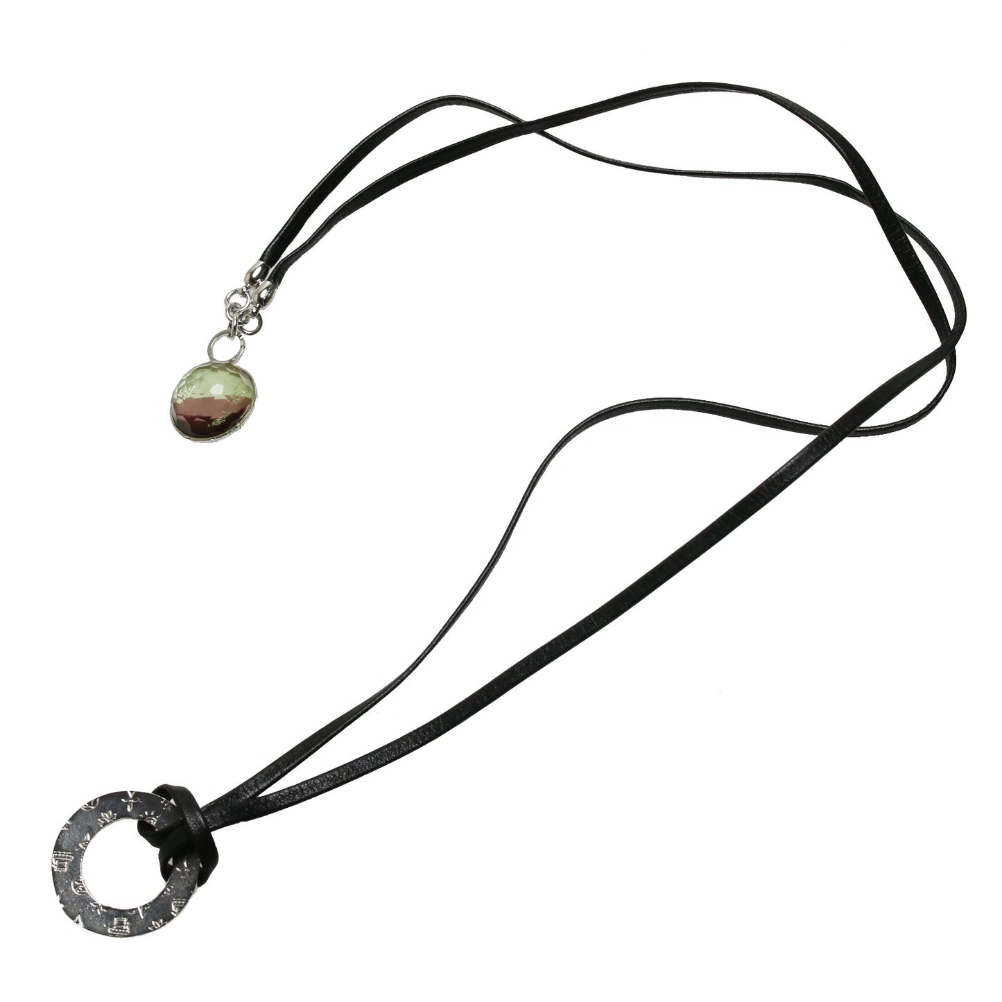 眼鏡ホルダー 男女兼用 紫 老眼鏡 革ひも TAMARUSAN