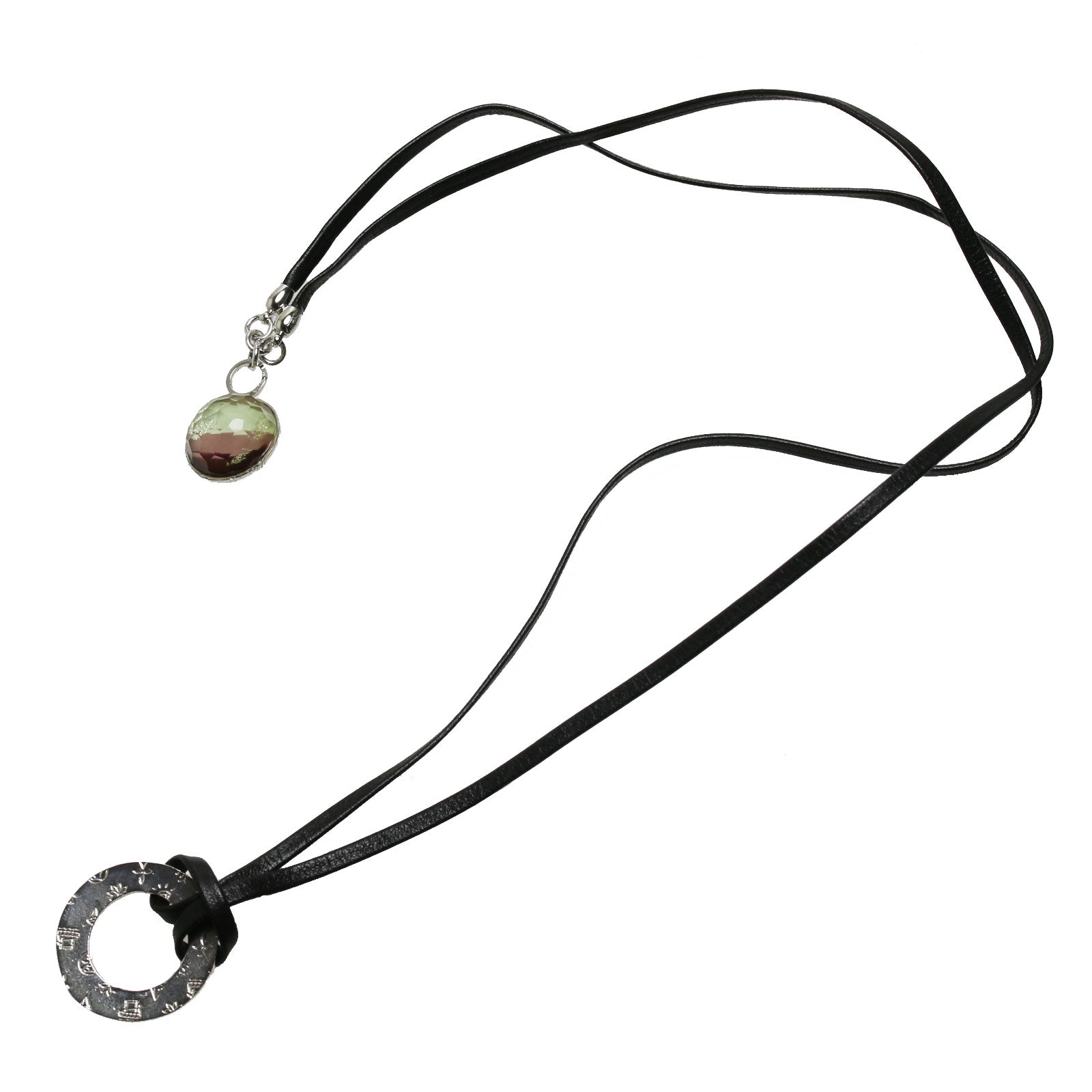 眼鏡ホルダー 男女兼用 紫 老眼鏡 革ひも TAMARUSAN