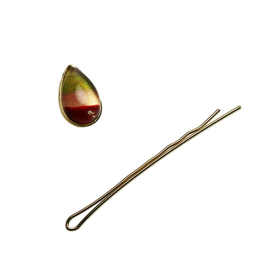 ヘアピン 虹 オレンジ 24k 金 大人 TAMARUSAN