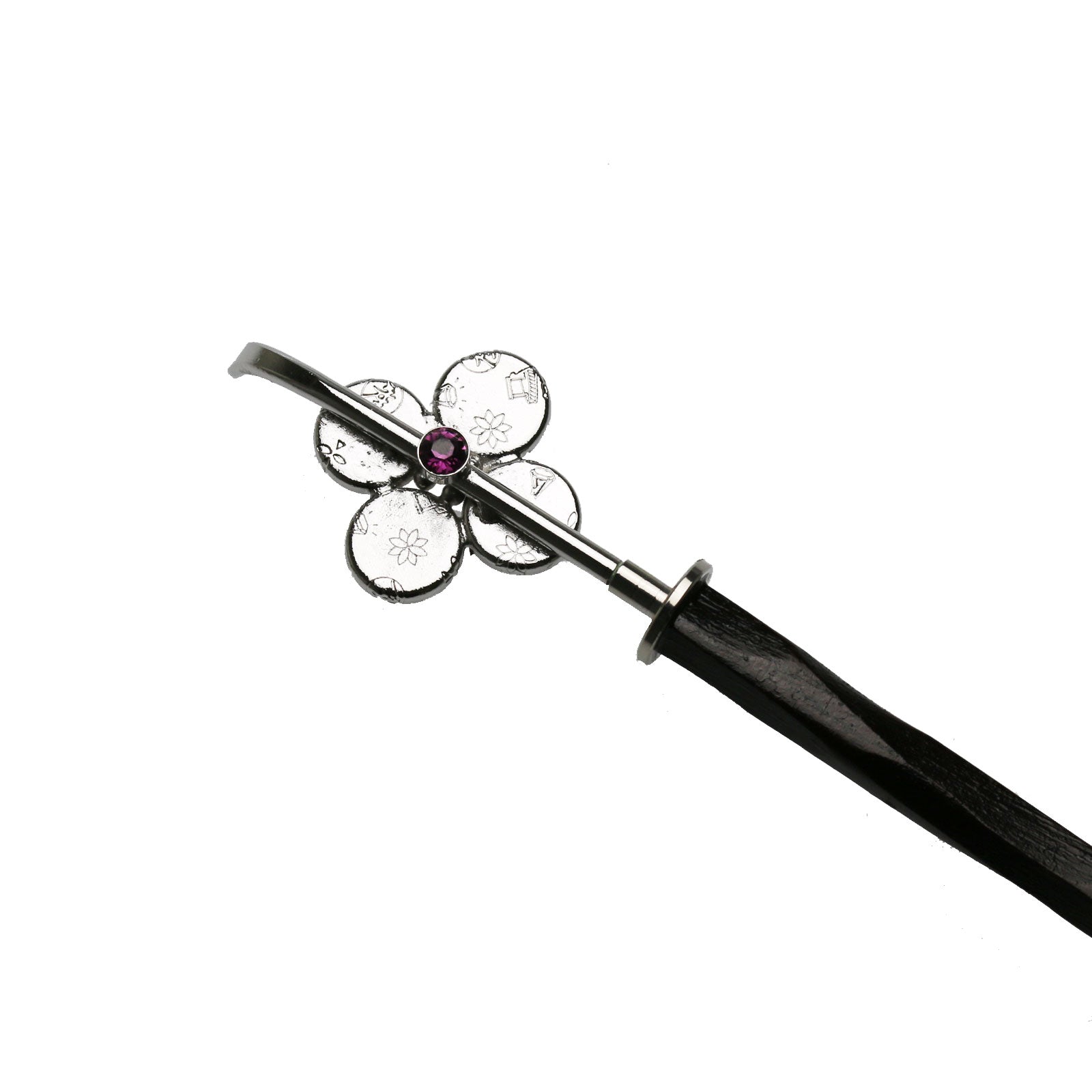 着せ替えかんざし パープル 虹 花 木製 TAMARUSAN