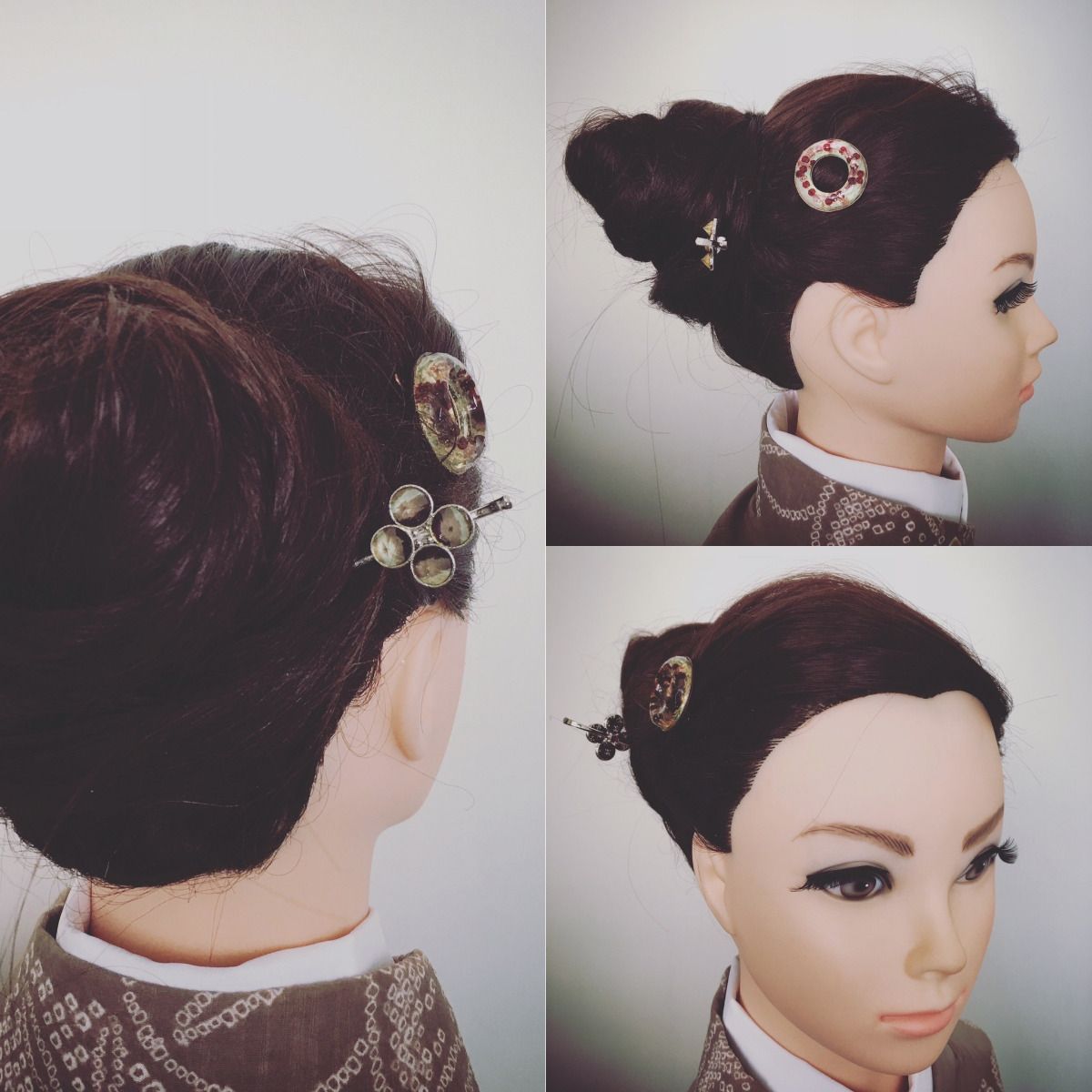 着せ替えかんざし パープル 虹 花 木製 TAMARUSAN