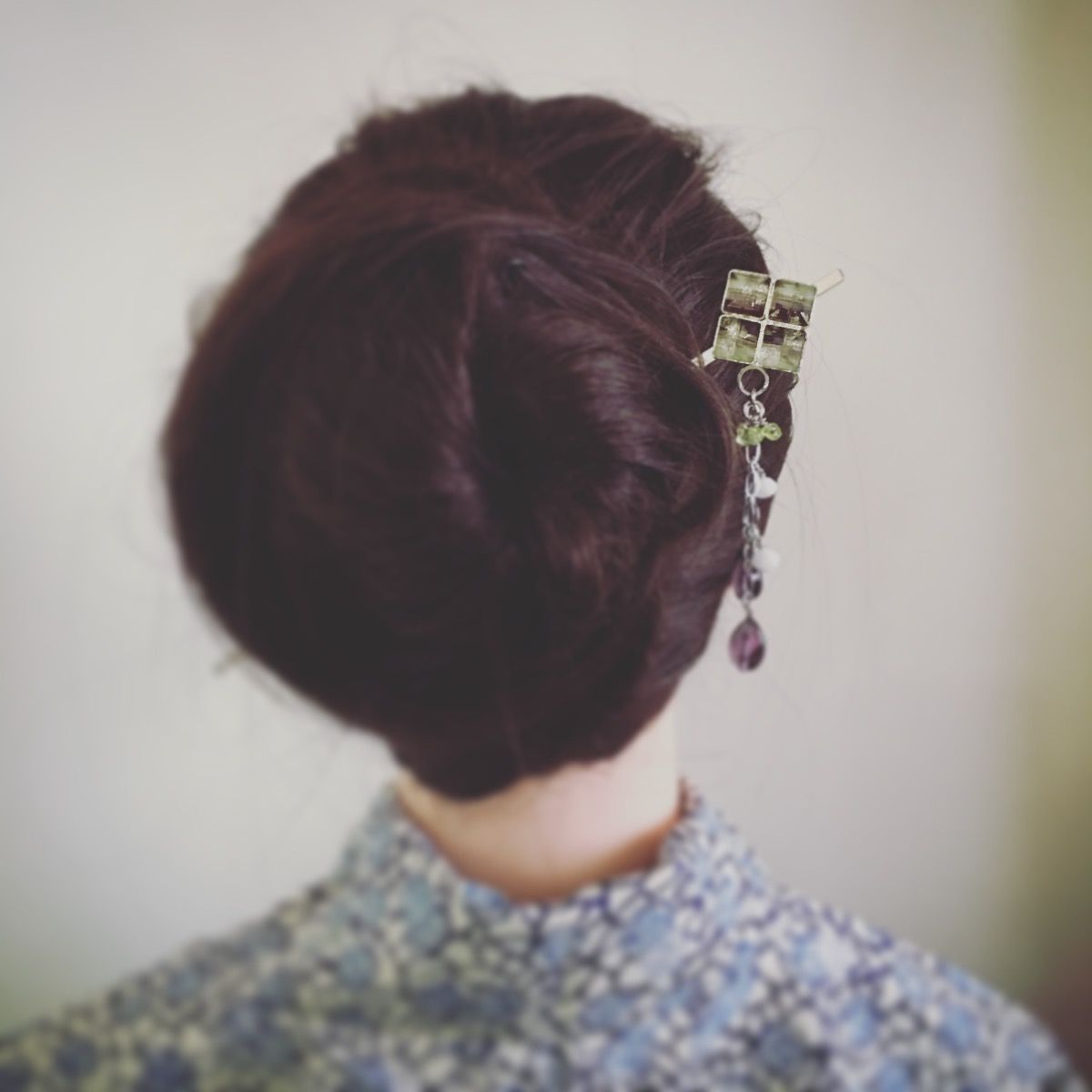 かんざし 紫 虹 アメジスト ペリドット TAMARUSAN