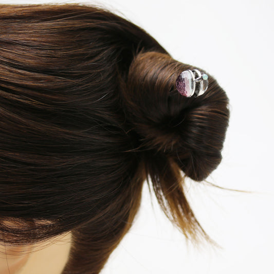 玉かんざし 虹 パープル 金属製 TAMARUSAN