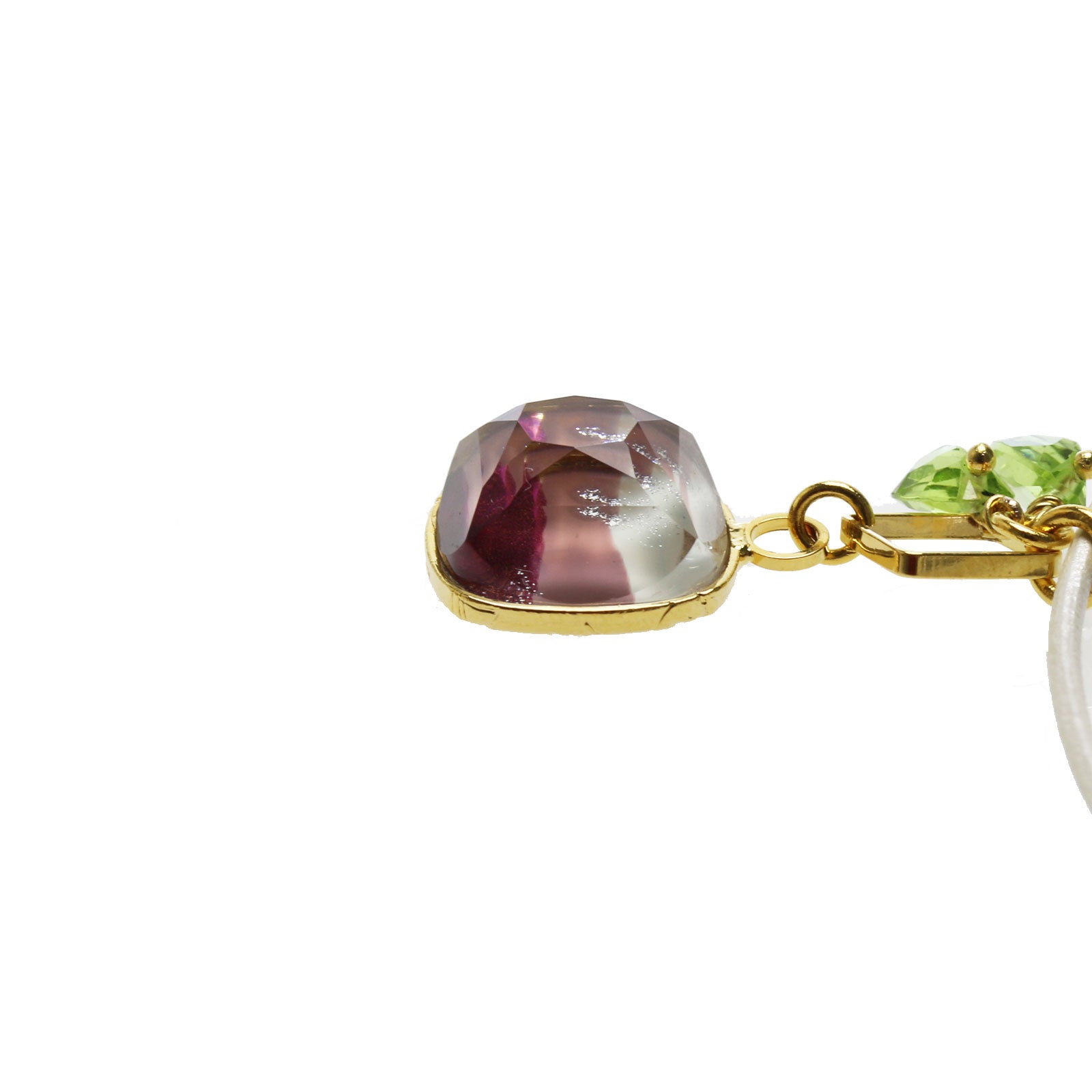 チョーカー 紫 ペリドット 2連革紐 TAMARUSAN