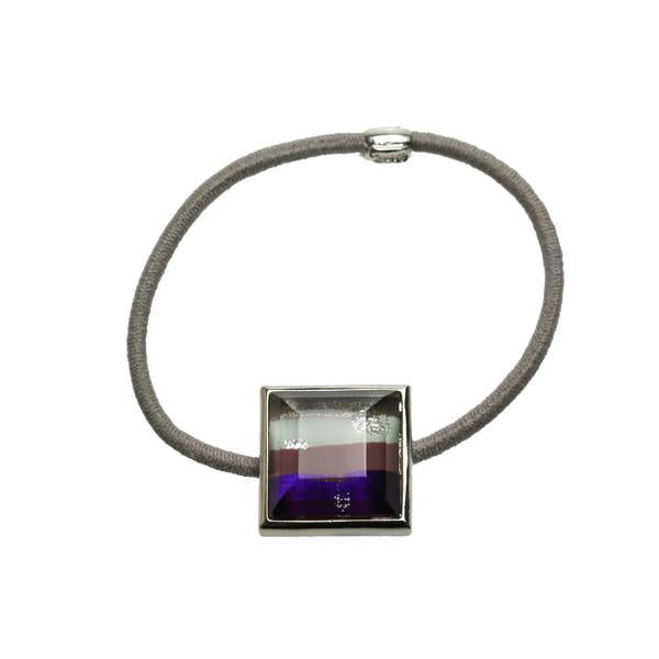 ヘアゴム パープル 虹 四角 男女兼用 TAMARUSAN