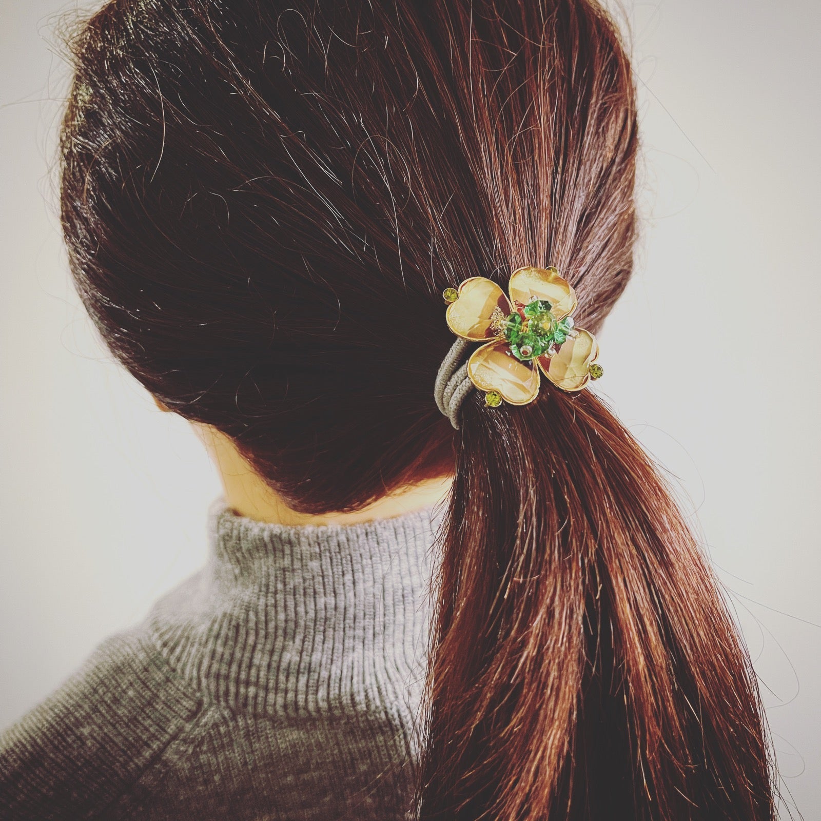 大人 ヘアゴム 紫 虹 花 贈り物 TAMARUSAN