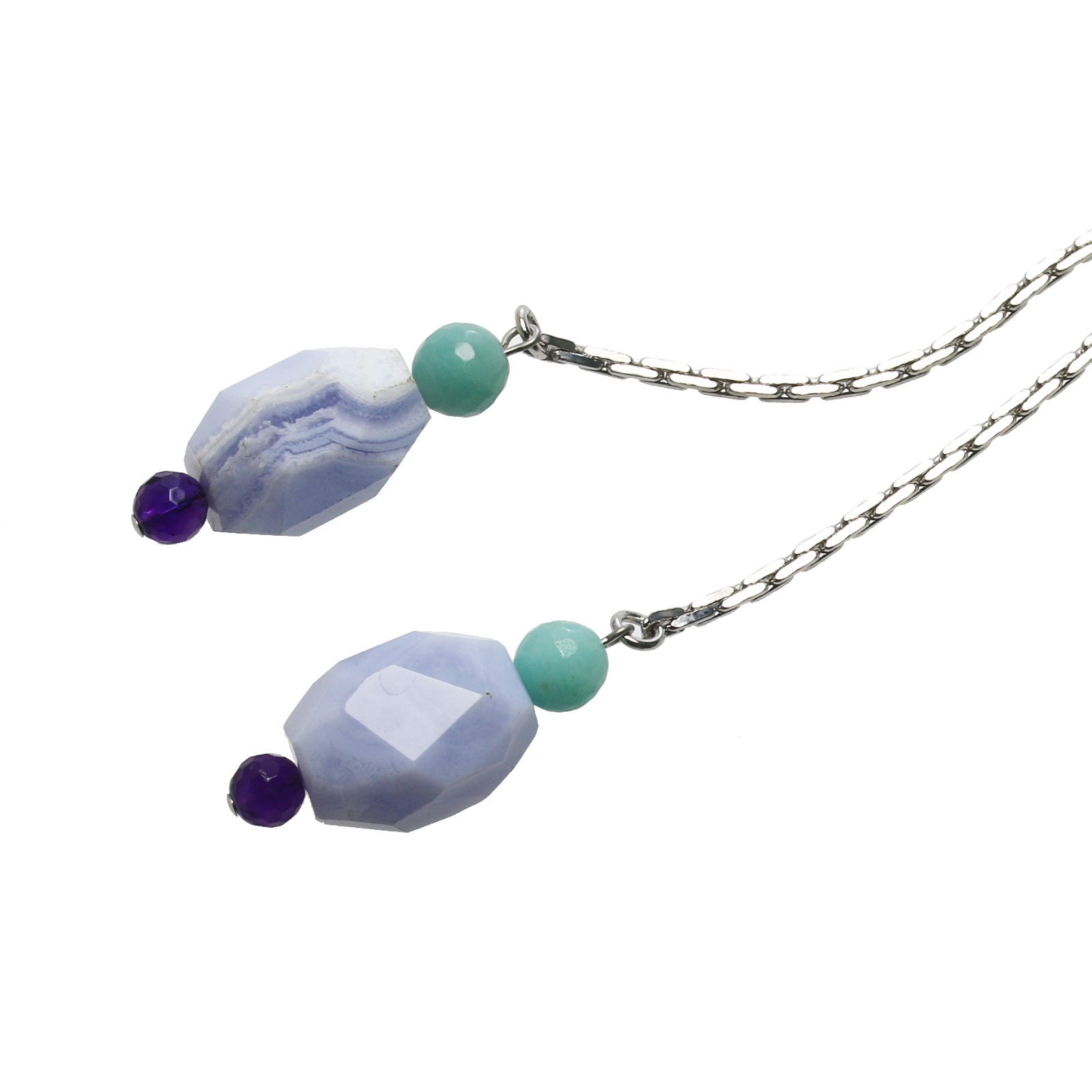 チェーンループタイ 紫 ブルーレース アメジスト TAMARUSAN