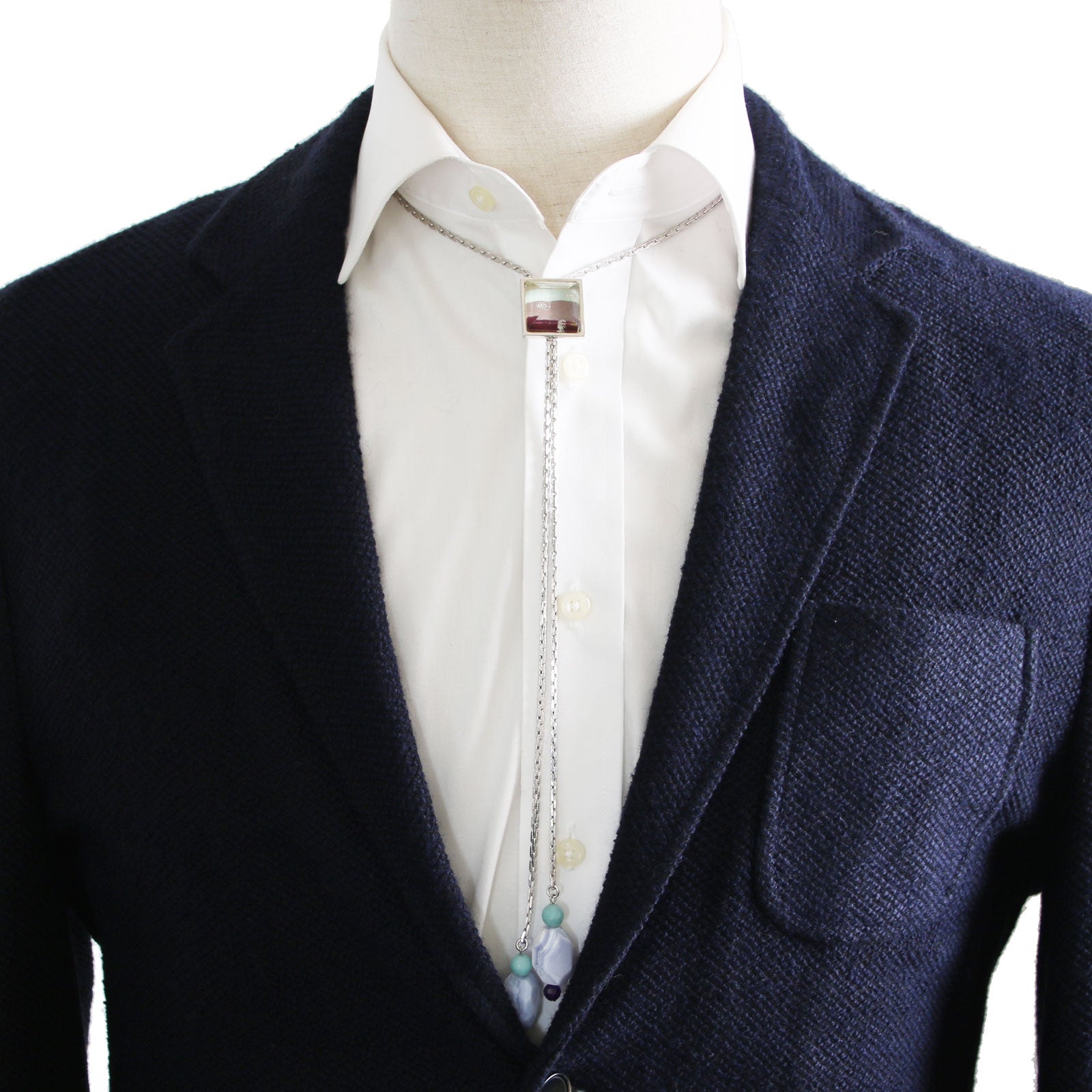 チェーンループタイ 紫 ブルーレース アメジスト TAMARUSAN