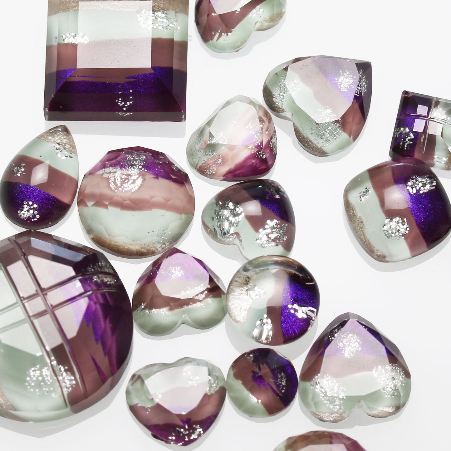 イヤリング 虹 紫 アメジスト ブルーレース TAMARUSAN