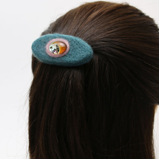 フェルトバレッタ パンジー オレンジ 着物 TAMARUSAN