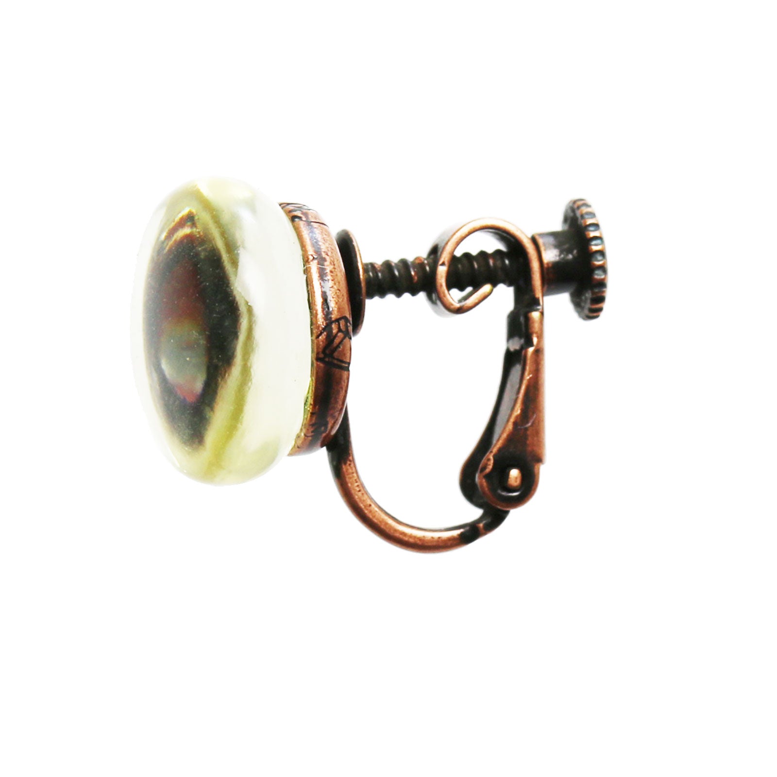 イヤリング オレンジ パンジー 樹脂 TAMARUSAN