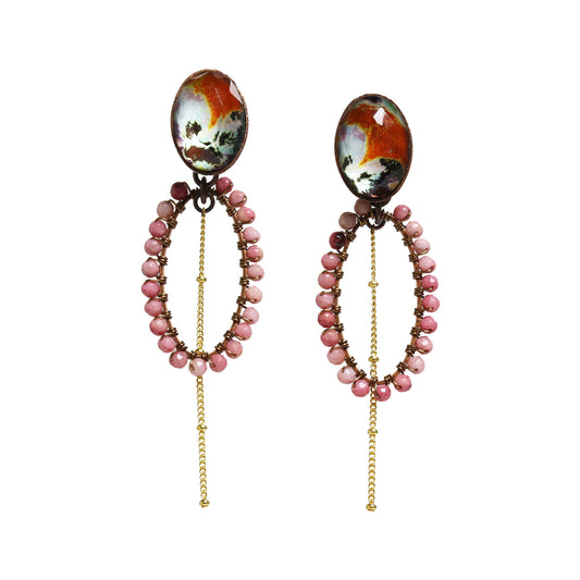 フープピアス オレンジ パンジー ロードナイト キャッチに飾り TAMARUSAN