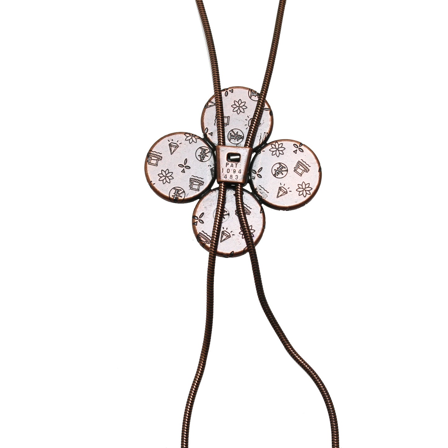 チェーンループタイ 赤 パンジー ロングネックレス TAMARUSAN