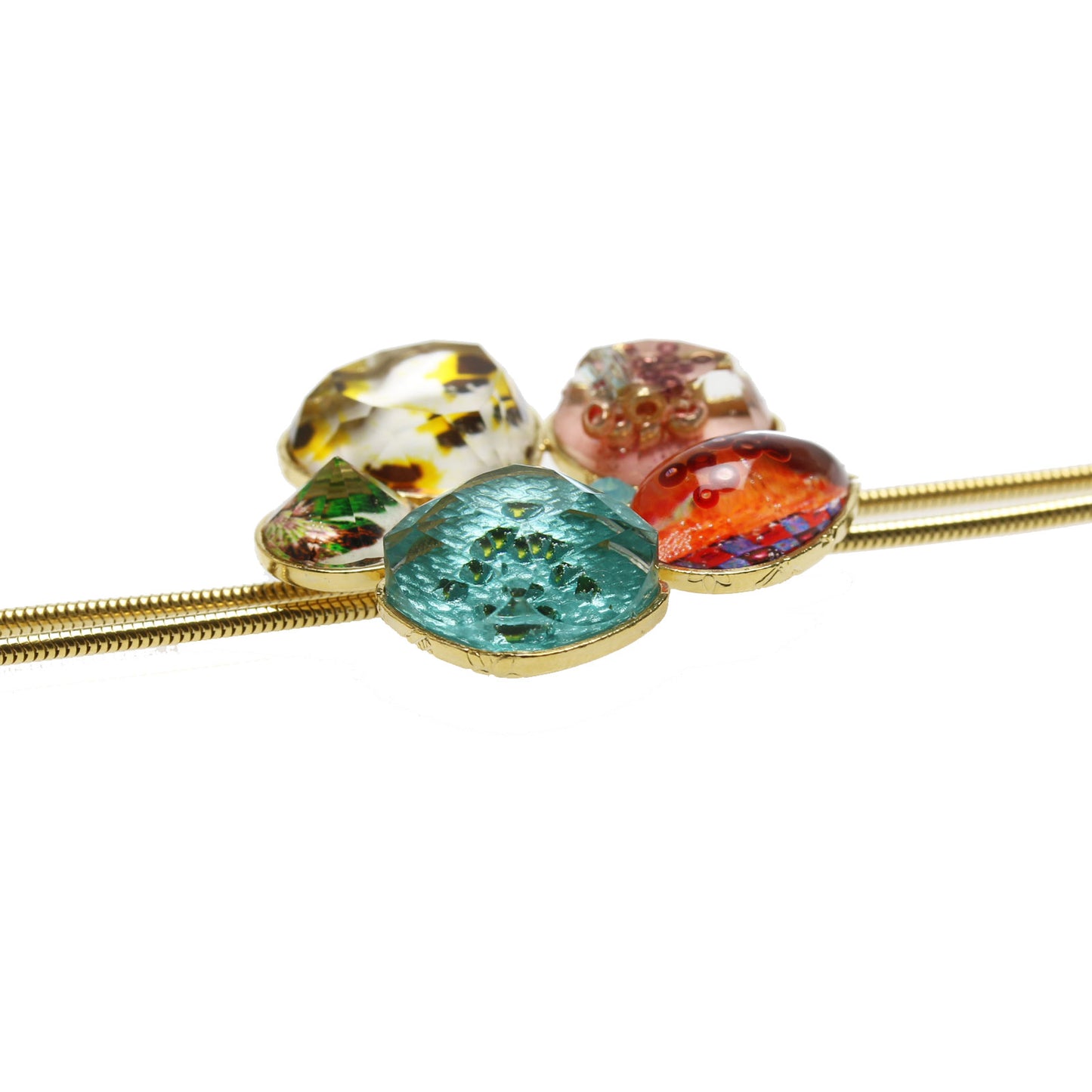 チェーンループタイ 花 ミックスカラー 24k TAMARUSAN