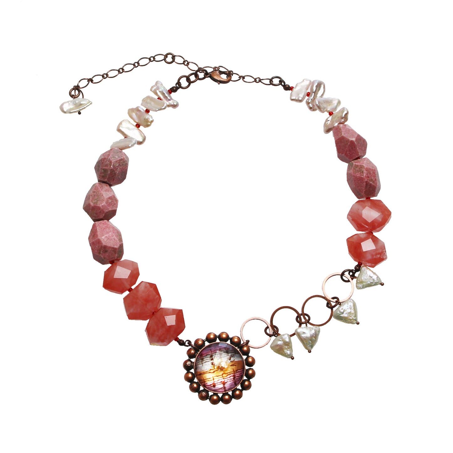 アシンメトリーチョーカー ピンク 音符 クォーツ TAMARUSAN