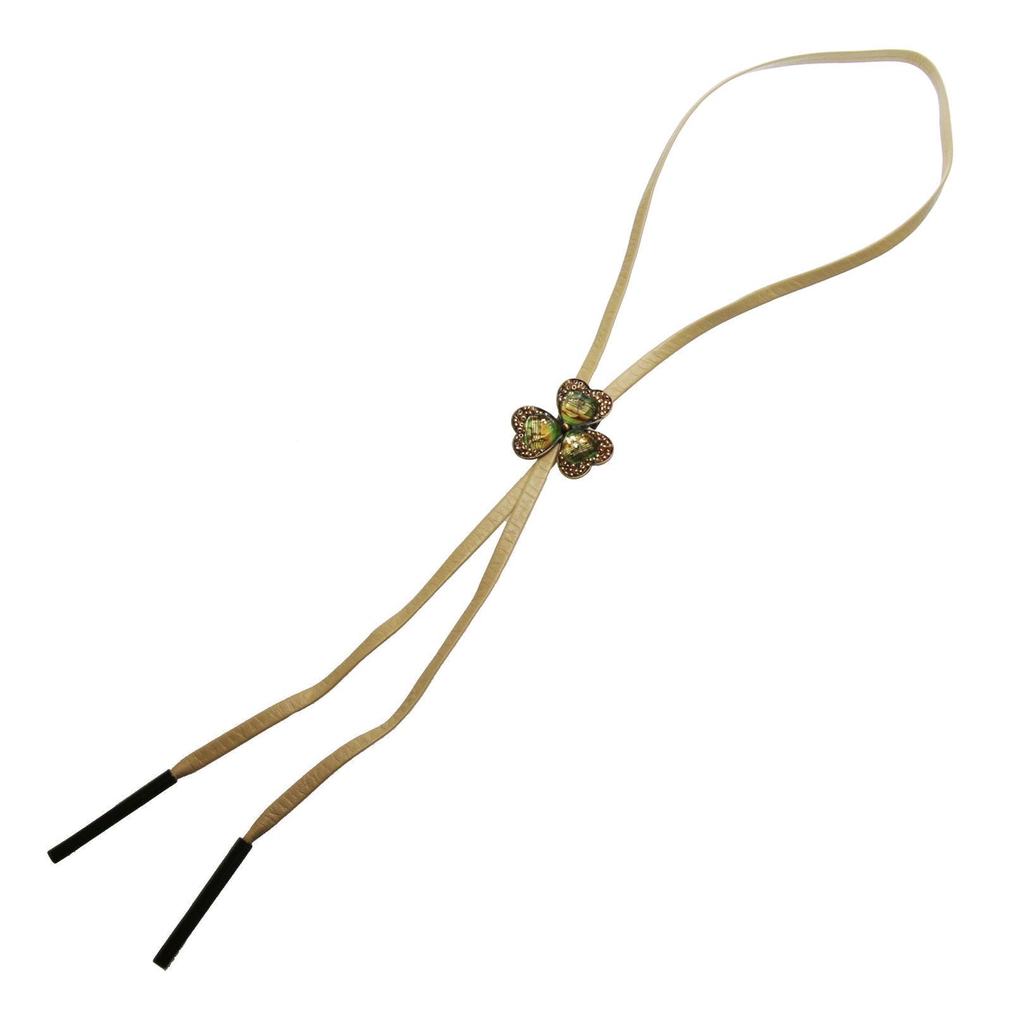 革紐 ループタイ 花 グレー 水色 TAMARUSAN