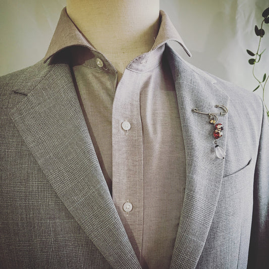 蝶 安全ピン型ブローチ 赤 Sサイズ TAMARUSAN