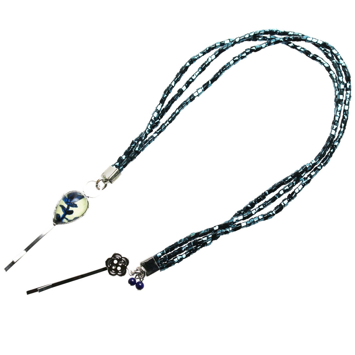 ヘアバンド ヘアピン 青 ラメコード TAMARUSAN