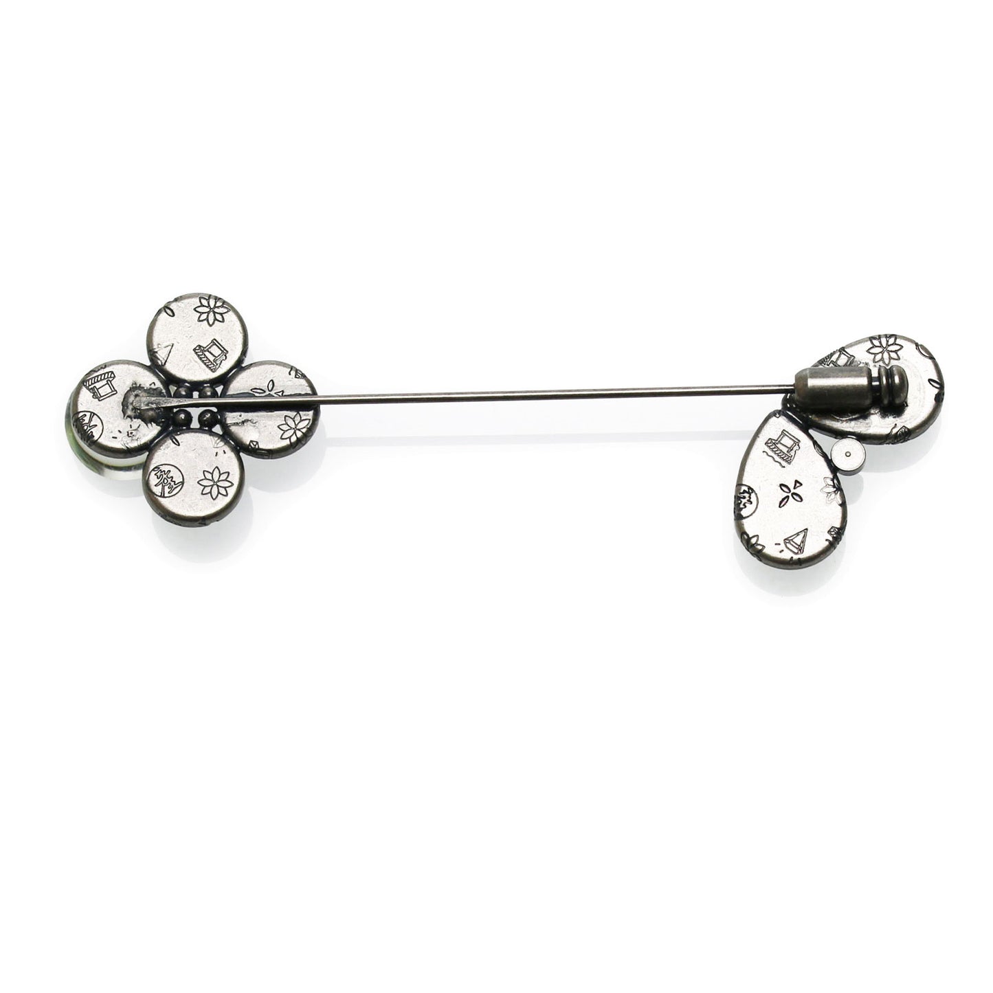 両飾りのハットピン 青 花 樹脂 TAMARUSAN