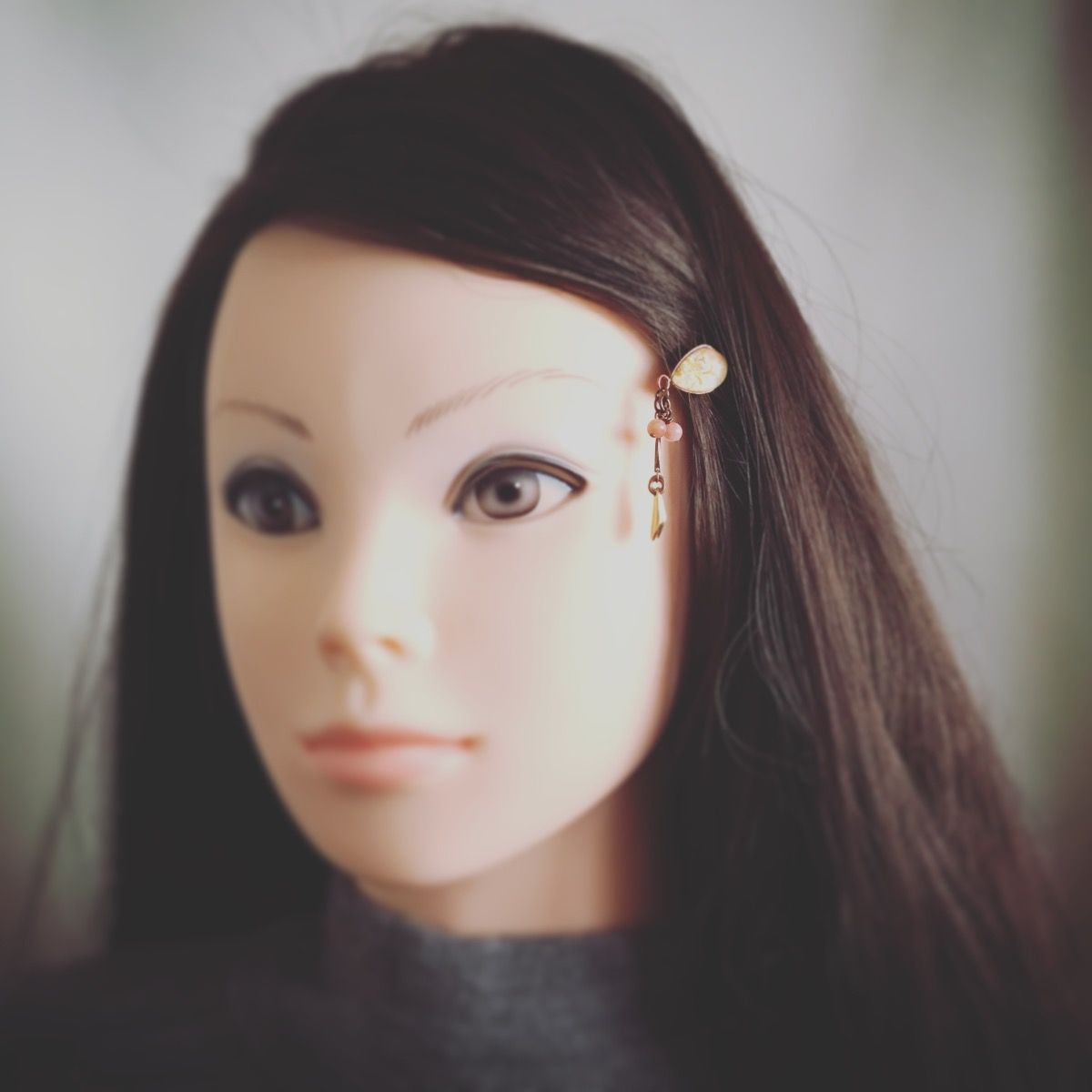 ヘアピン ピンクコモンオパール しずく 金 ピンク TAMARUSAN