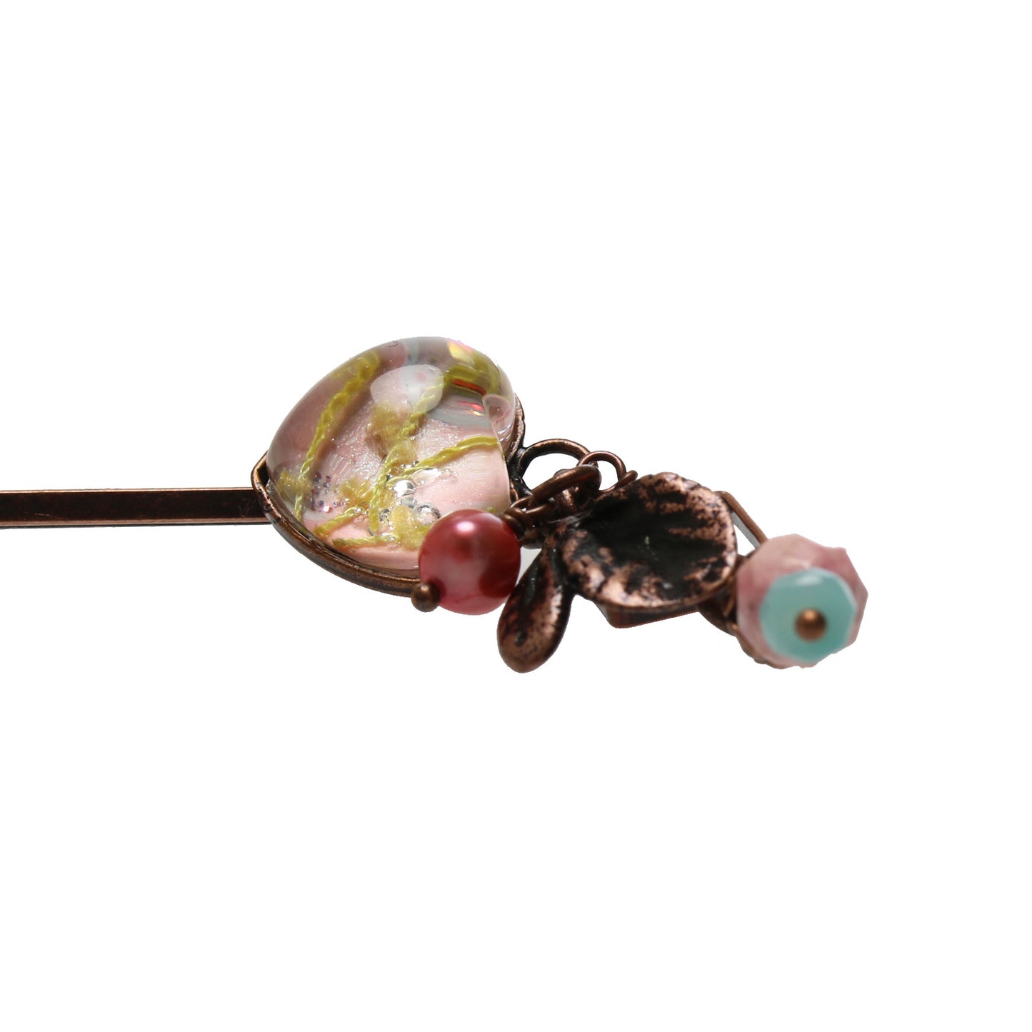 ヘアピン ピンク ハート 淡水パール 髪飾り TAMARUSAN