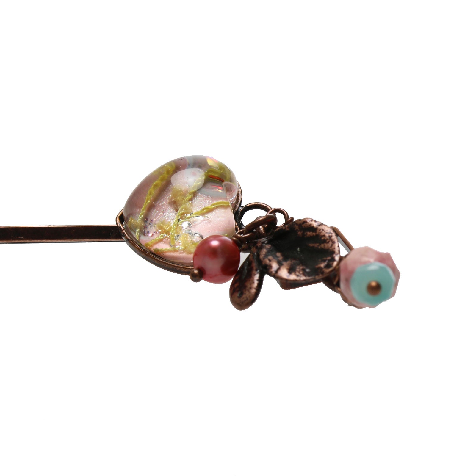 ヘアピン ピンク ハート 淡水パール 髪飾り TAMARUSAN