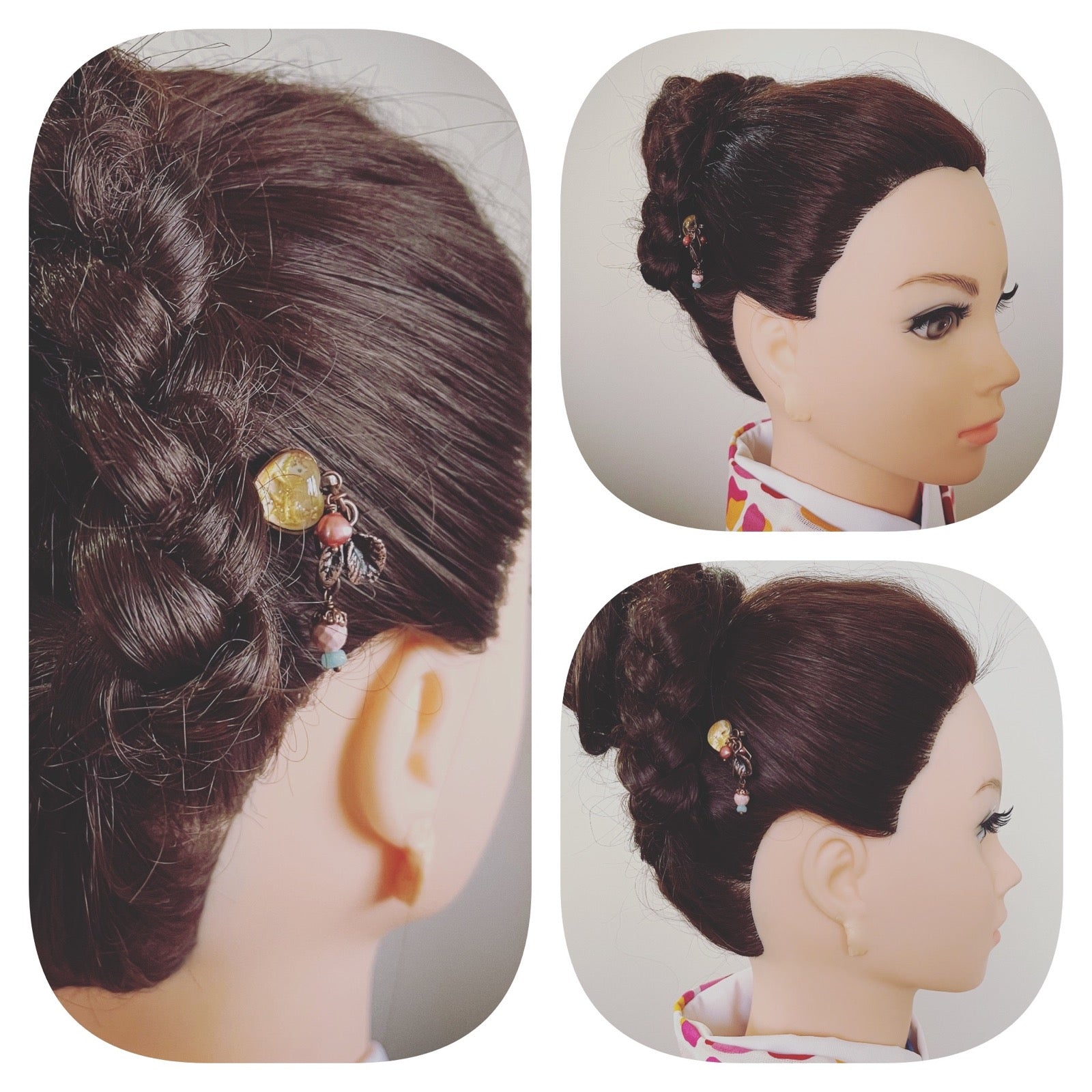 ヘアピン ピンク ハート 淡水パール 髪飾り TAMARUSAN