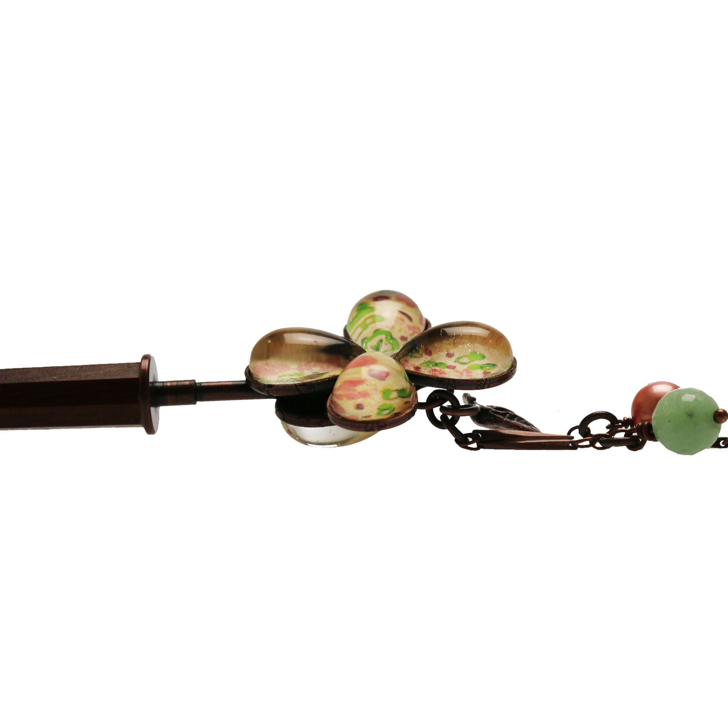 着せ替えかんざし バラ 花 淡水パール ベージュ TAMARUSAN